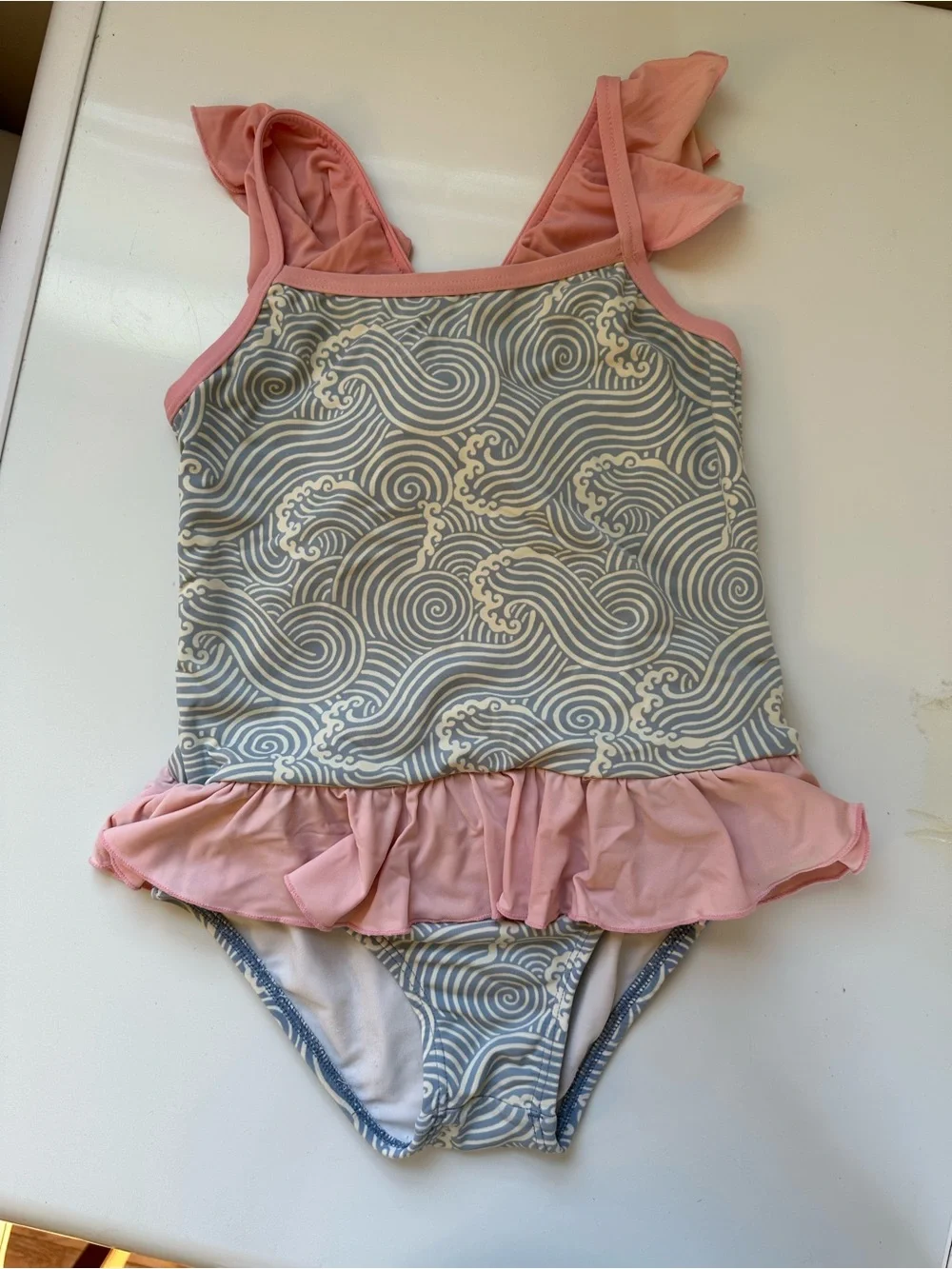 The Beaufort Bonnet Company 3T Bowhicket Swimsuit Grandmillennial Esque Waves
